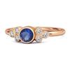 Bezel Set Blue Sapphire 925 Sterling Silver Rose Gold Vermeil Boho Ring