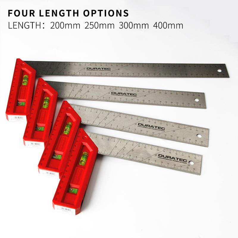 90-Degree Triangular Right Angle Ruler with Plastic Handle - 200-400mm Sizes for Woodworking Measuring (Durable & Lightweight)