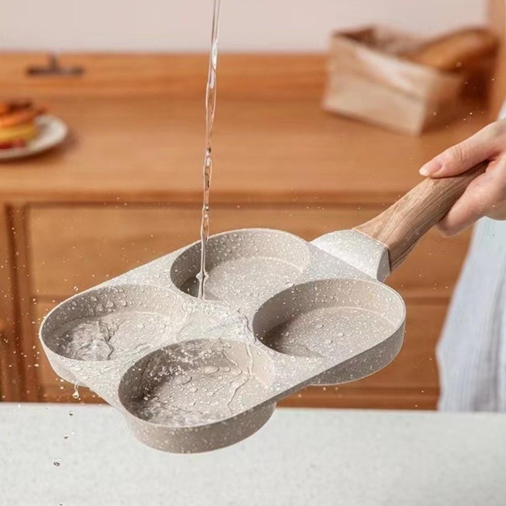 4 Holes Frying Pan Omelet Egg Frying Pan Cookware Non-Stick Pancake Pan  Gas Stove