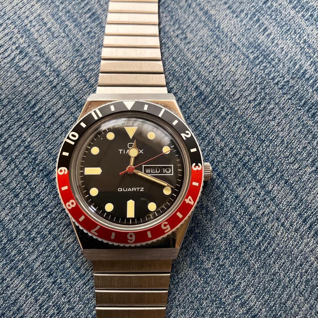 Used Q TIMEX Black x Red (Cork bezel)