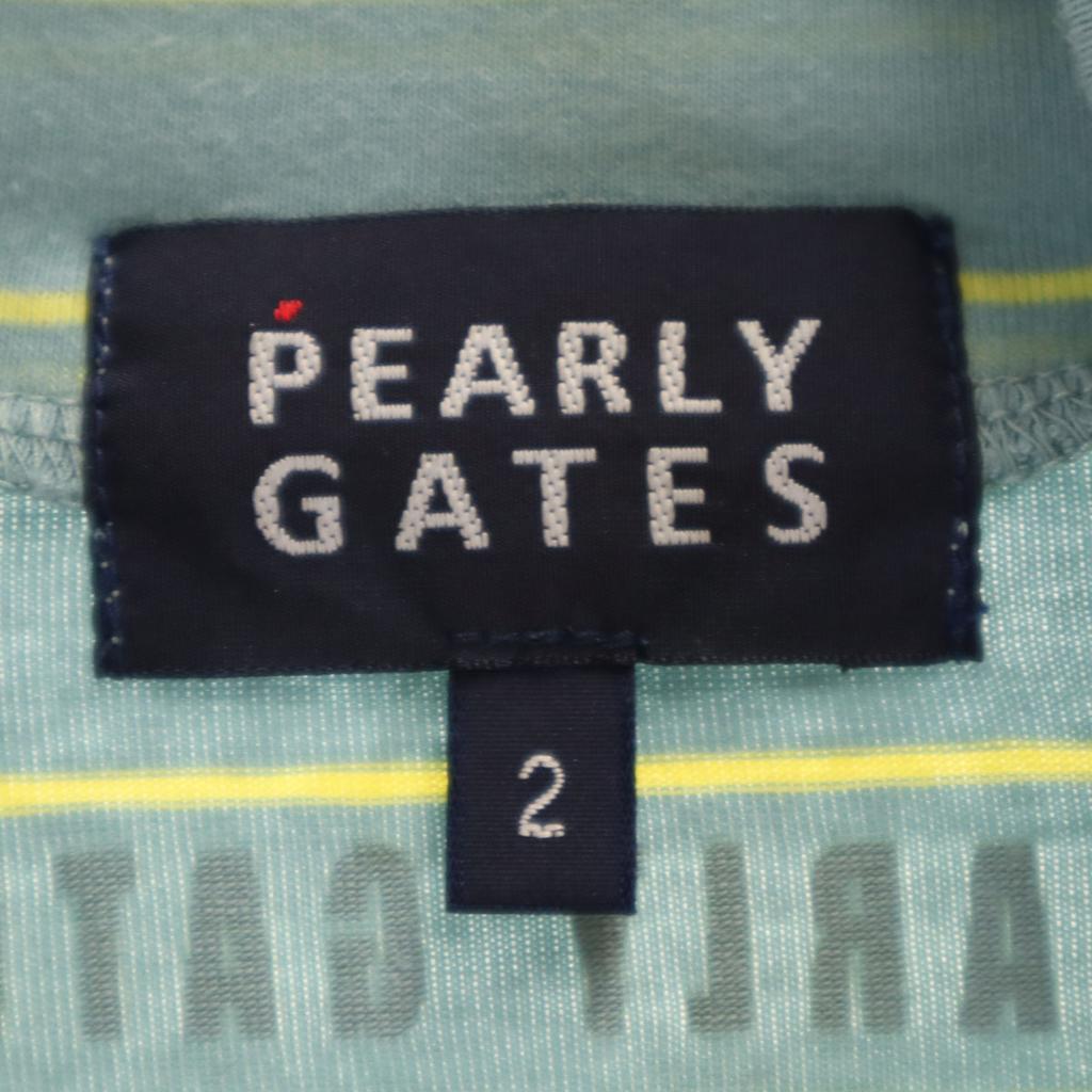 PEARLY GATES Border Pattern golf Long sleeve High neck T-shirt 2 Ron T Women Used