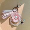 Brelok z kwiatem kamelii List Koreański Wisiorek do zawieszenia na torbie Uroczy brelok do kluczy samochodowych Dziewczyna