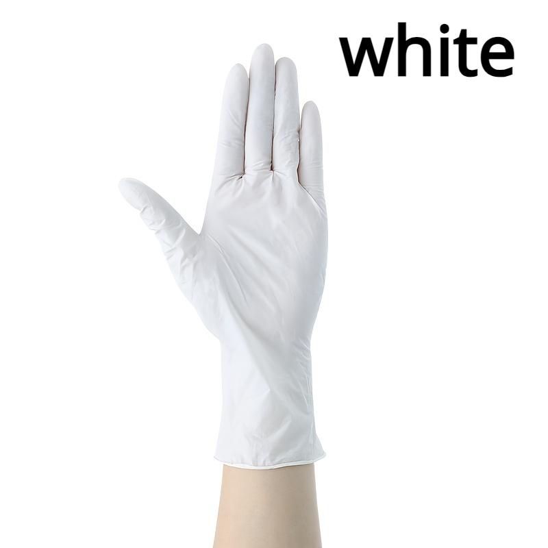 20/50/100PCS White Nitrile Gloves Waterproof Oil-Resistant for Household Cleaning Kitchen Gardening Hair Dyeing And Tattoo