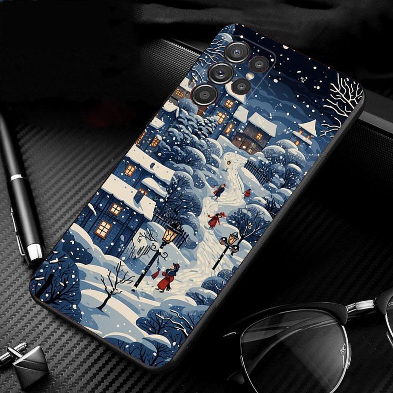 Winter Christmas Snowflake Phone Case For Samsung Galaxy S25 S24 S23 S22 S21 Ultra S24 S23 S22 S21 S25 Plus S24 S25 FE