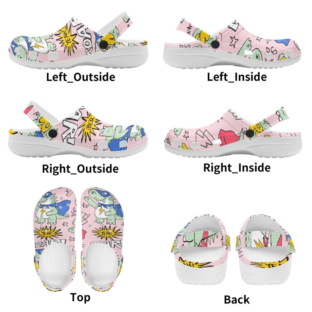 Cartoon Printed EVA Clogs Slippers Women Men Breathable Lightweight Slip On Casual Sandals Lightweight Soft Sole Summer Daily Wear