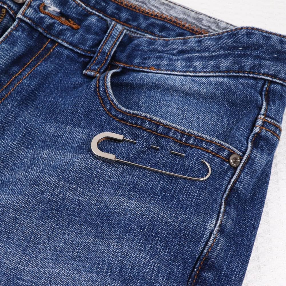Coilless Safety Pins: 3 Inch Extra Large Heavy Duty Metal Fasteners - 20 Pack Silver Jumbo Pins for Crafting and DIY Projects