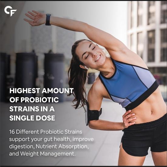 Carbamide Forte Probiotics Supplement 30 Billion for Women & Men - 60 Veg Capsules (Pack of 2)