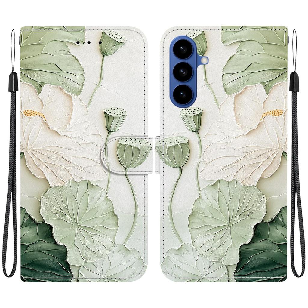 For Samsung Galaxy S26+ Wallet Case Pattern Printing Leather Stand Phone Cover with Strap