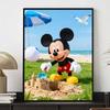Disney diamond art painting kit Mickey Mouse on the beach 5D handmade diy diamond painting, home wall decoration