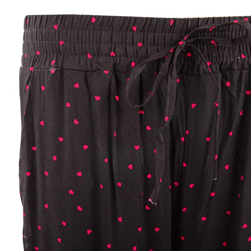 Pantalon fluide noir coeurs rouges Femme MANOUKIAN