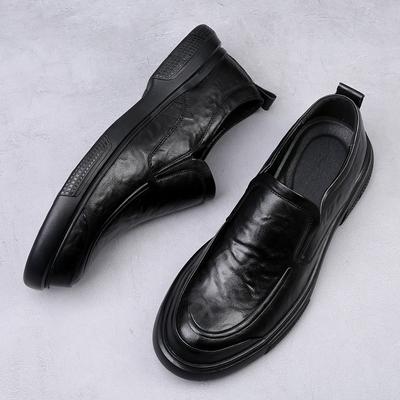 2025 Autumn New Soft Leather Men's Shoes Breathable Business Dress Leather Shoes Men's Trend Versatile Round Head Casual Shoes Men