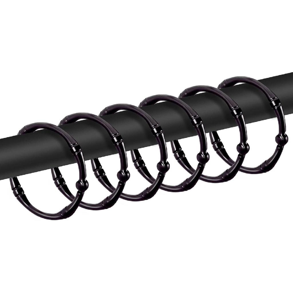 Bronze Shower Curtain Rings, Rustproof Shower Curtain Hooks for Bathroom, CHICTIE Metal Decorative Shower Hooks Hangers for Shower Curtain Rod,Set of