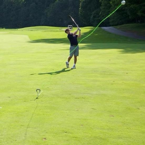 Golf Swing Trainer Golf Ball On A String Swing Training Aid 50 Feet of Swing Feedback Golf Practice Equipment for Home Park Backyard
