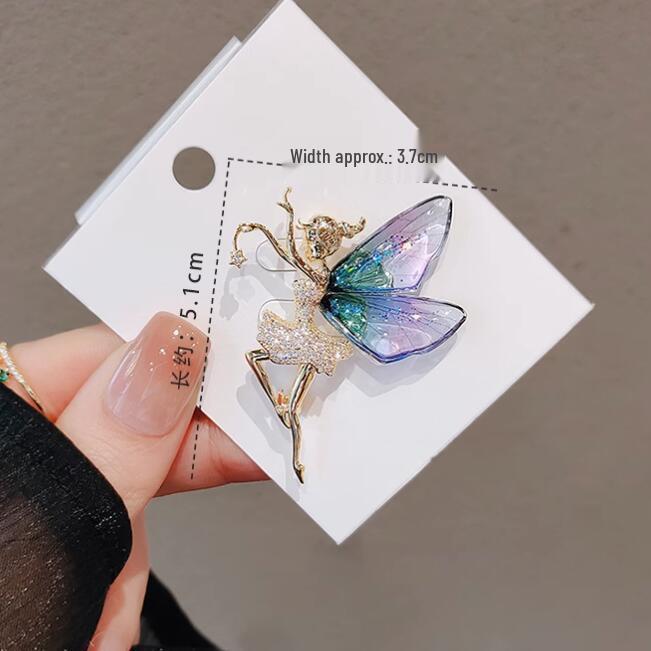 Angel Wings High-End Dancing Girl Brooch: Creative Coat Corsage and Clothing Accessory