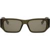 Fendi Logo Design Square Sunglasses Women sunglasses Green Black Tortoiseshell FE40144F