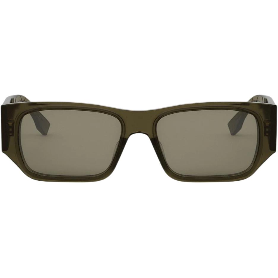 Fendi Logo Design Square Sunglasses Women sunglasses Green Black Tortoiseshell FE40144F