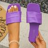 Fashion Fashion Minimalist Single Band Slide Sandals Solid Color Women Slippers Summer New Outdoor Sandy Beach Open Toe Flat Shoes