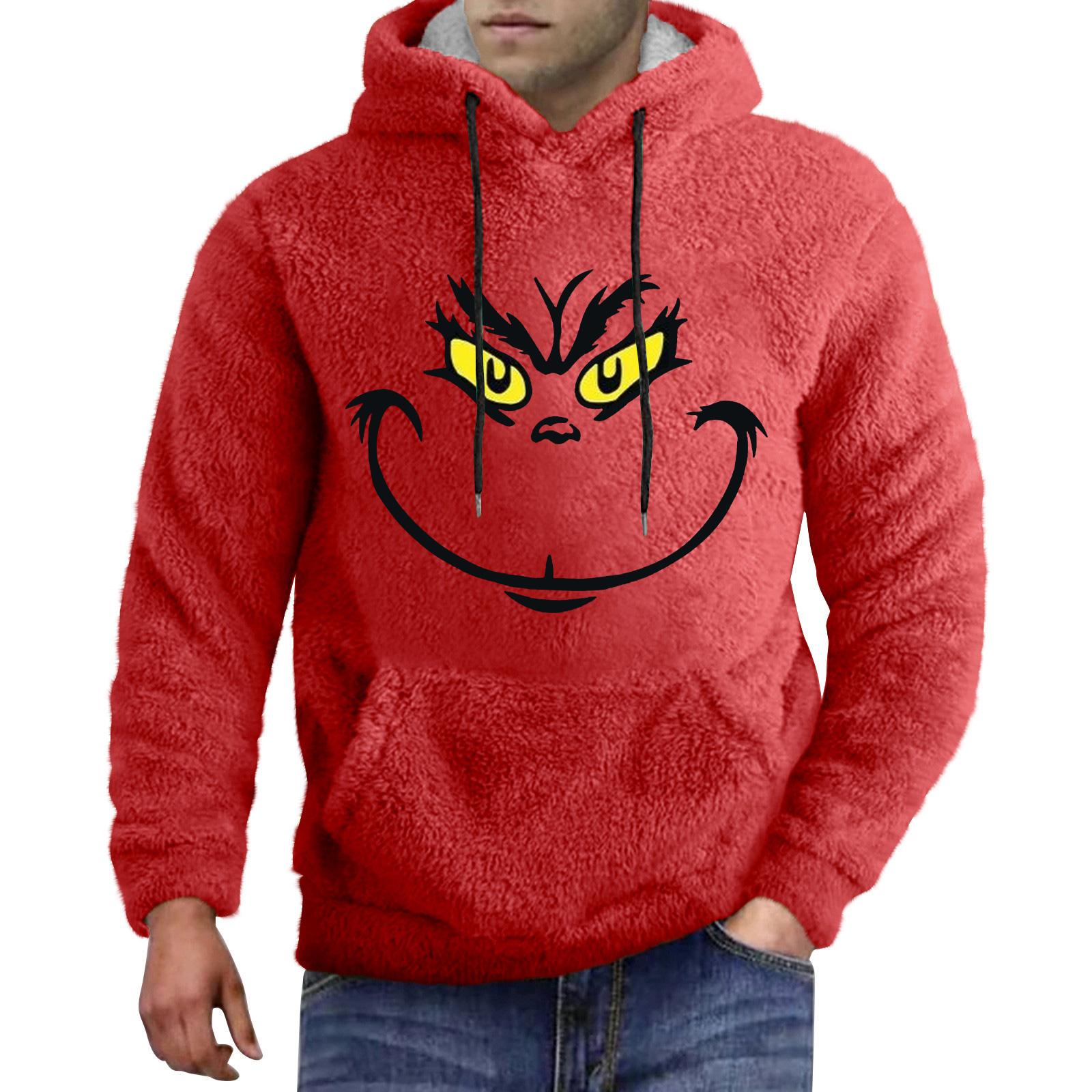

Мужское худи с принтом на спине Модное худи Зимний топ Толстовки для мальчиков Мода XXL красный