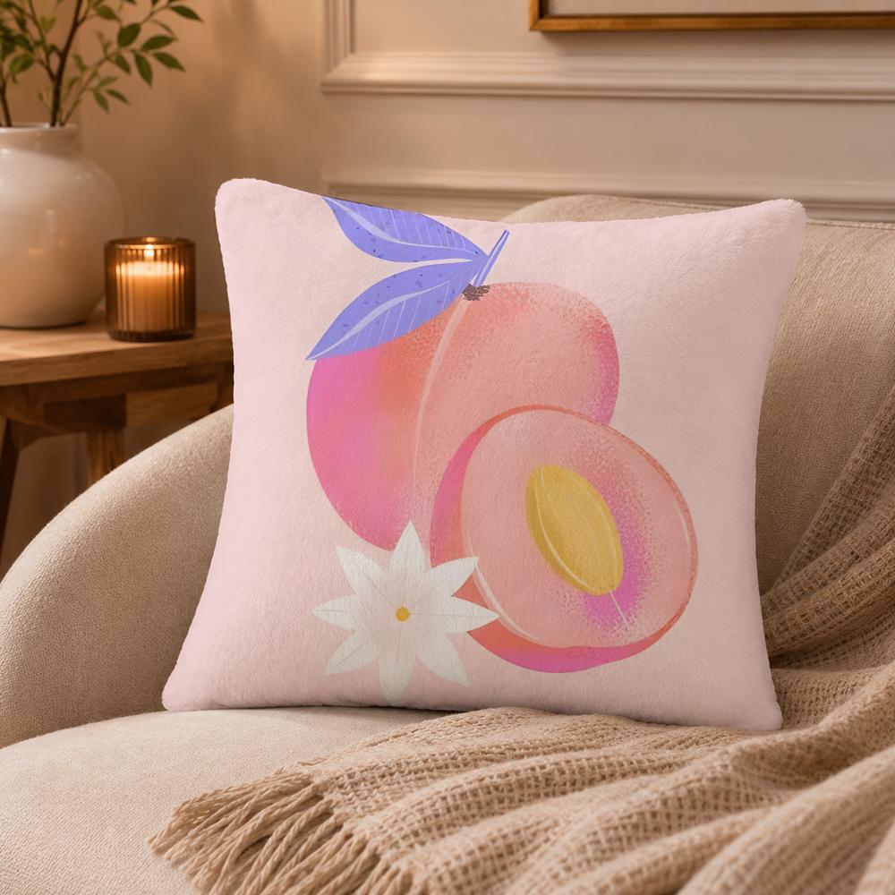 Peach Cushion Cover Anti-dustmite Pillowcase Invisible zipper silky short plush Sofa cushion cover