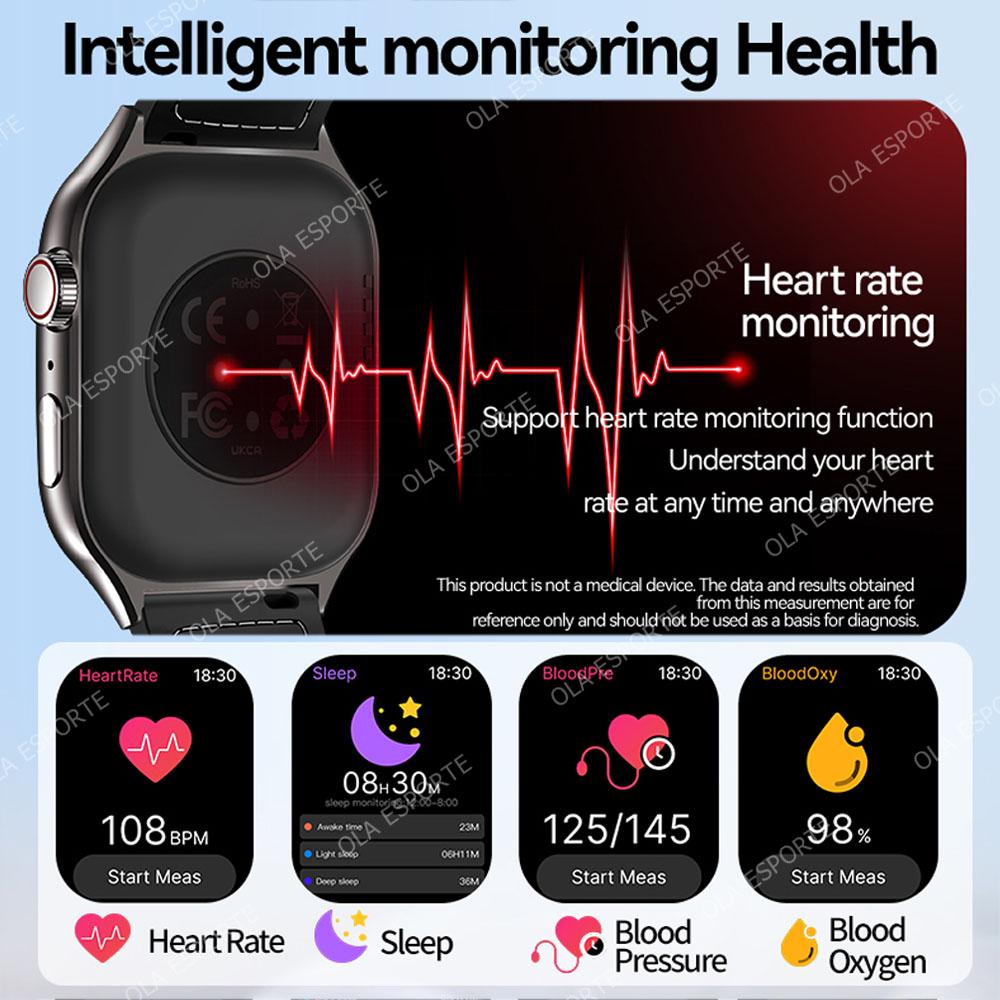 New Bluetooth Call Smart Watch Men 2.01” HD Curved Screen Sports Watches ECG+PPG Health Monitor Smartwatch For Android IOS