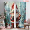 2pcs,2D Plane Printing Curtains Digital Printed Cute Elf Santa Christmas Tree Versatile Durable Polyester (without Rod) Outdoor