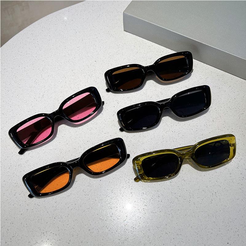 Vintage Rectangle Men Women Sunglasses Fashion Ins Popular Candy Color Shades Eyewear Trendy UV400 Protection Sun Glasss