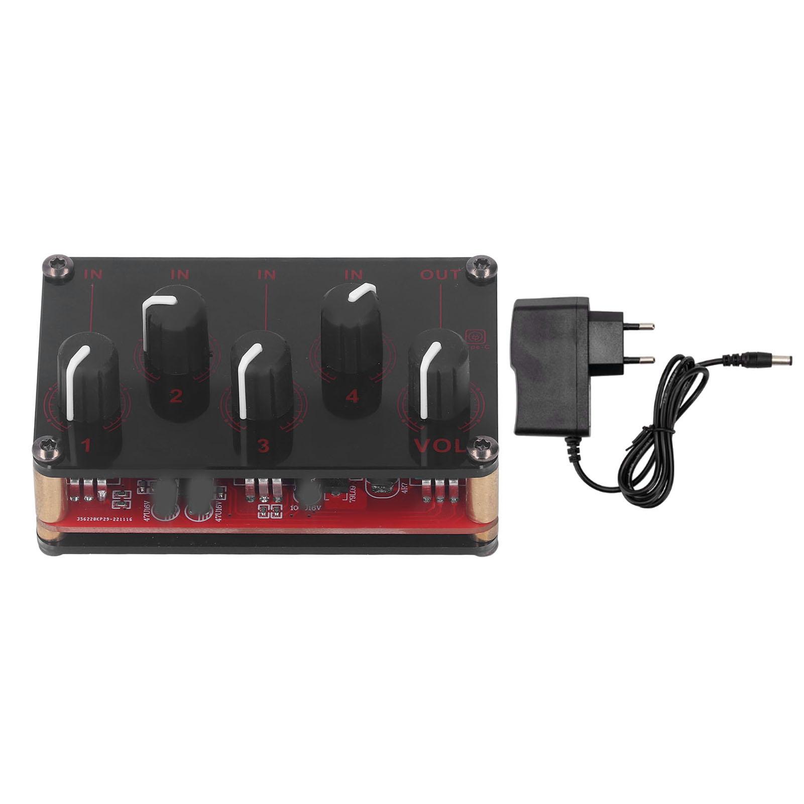 Мини-стереомикшер 4 входа / 1 выход, 4-канальный, портативный, компактный, для студии, сцены, небольших клубов, бара EU