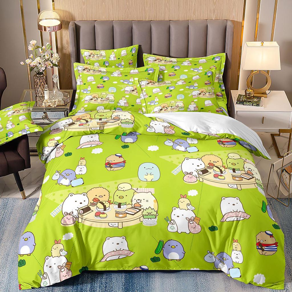 3D Digital Printing Corner Creature Bedding Cartoon Animation Children'S Three-Piece Set