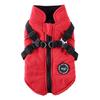 Durable Cotton Dog Jacket with Harness and Leash - Cold-Resistant Pet Outerwear 