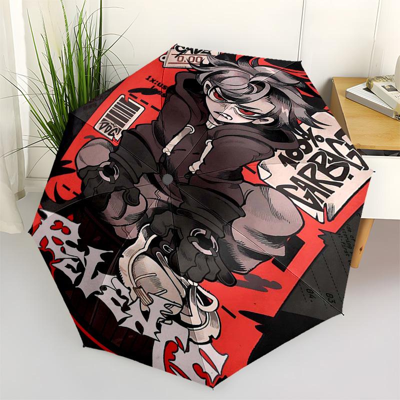 

1pc Garage Boy Outdoor Umbrella - Automatic Opening/Closing, Portable Tri-Fold Design with 8-Rib Iron Frame, Perfect Gift for Fans, Travelers, Daily U