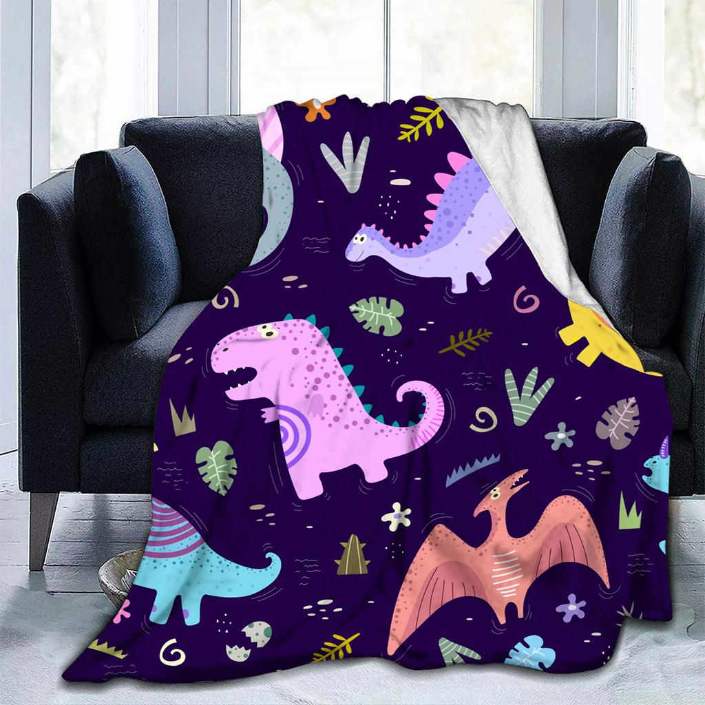 Dinosaur Throw Blanket Boys Gift Ancient Animal Flannel Fleece Blanket Dragon Blankets for Couch Sofa Bedroom Living Room