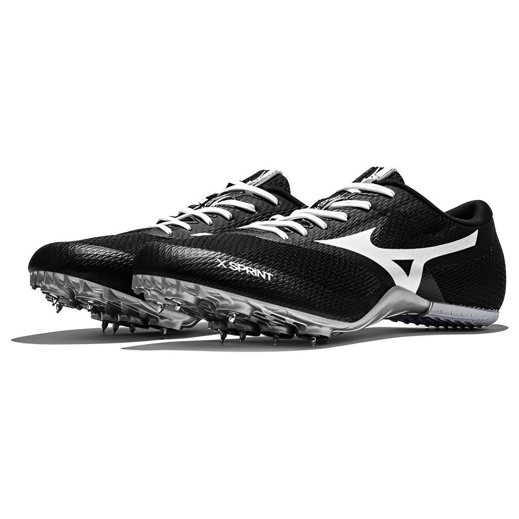 Mizuno X Sprint Black Metallic Grey Unisex Sneakers U1GA232405