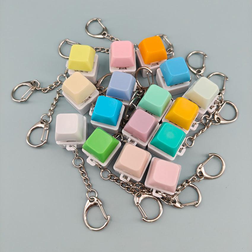 Creative Novelty Stress Relief Button Keychain Toy