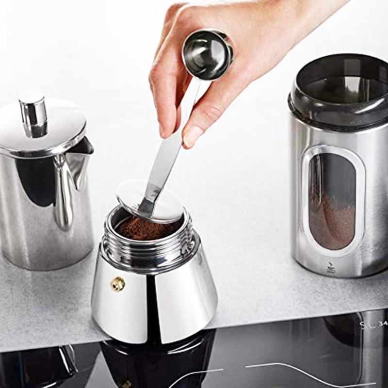Stainless Steel Coffee Scoop Measuring Tablespoon Stand-up Coffee SpoonTamping 2 In 1 Kitchen Powder Measuring Scoop Coffee Tool