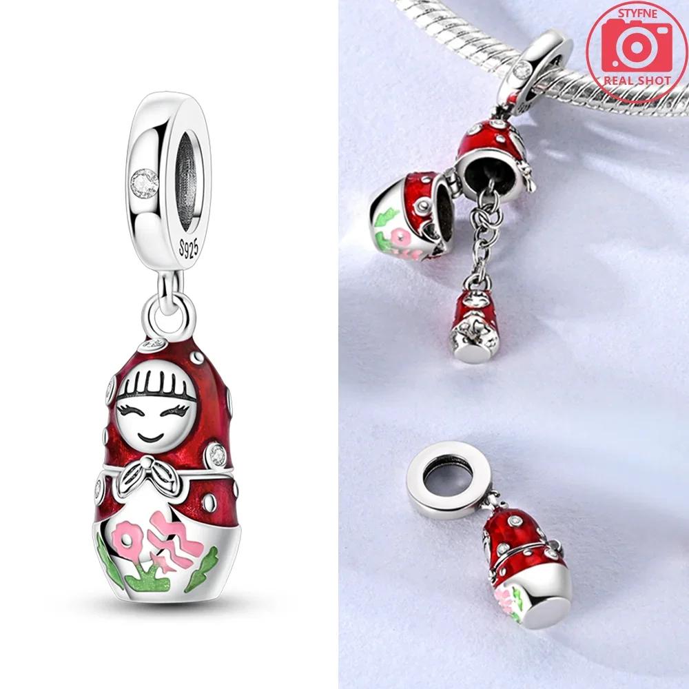 Authentic Glowing Light Bulb Red Doll Apple Girl Bow Rose Charm Bead Charms Copper Bead Charms Compatible With Bracelets Jewellery Women Gift Diy Acce