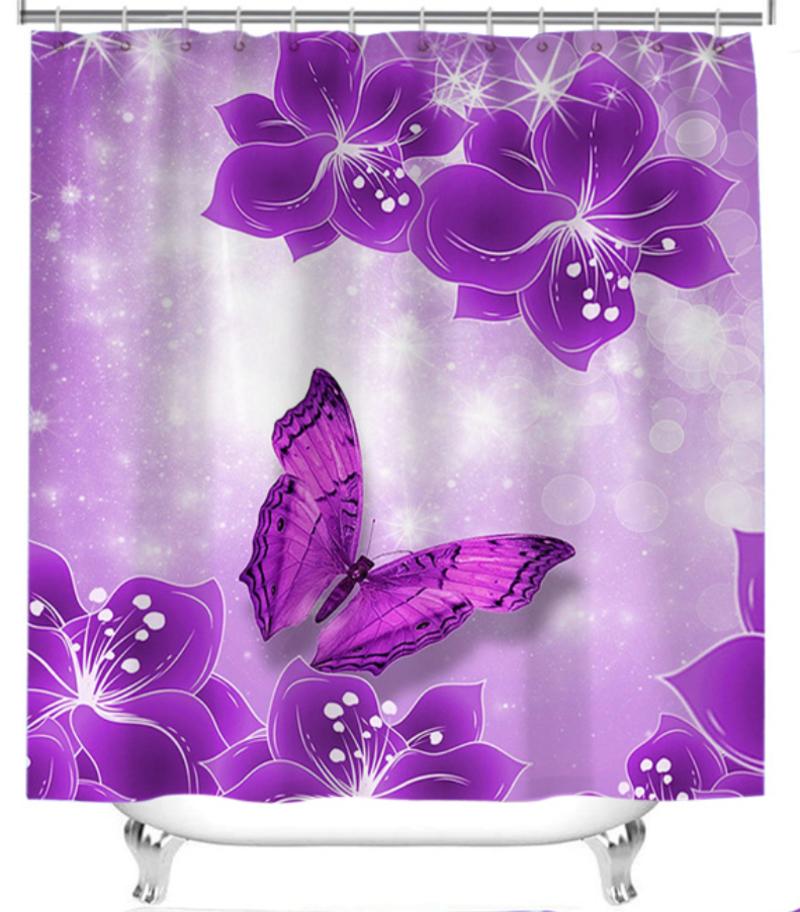 3D Tulip Color Shower Curtain Bathroom Curtain Natural Flower Waterproof Polyester Fabric Bathtub Decoration | Shower Curtain