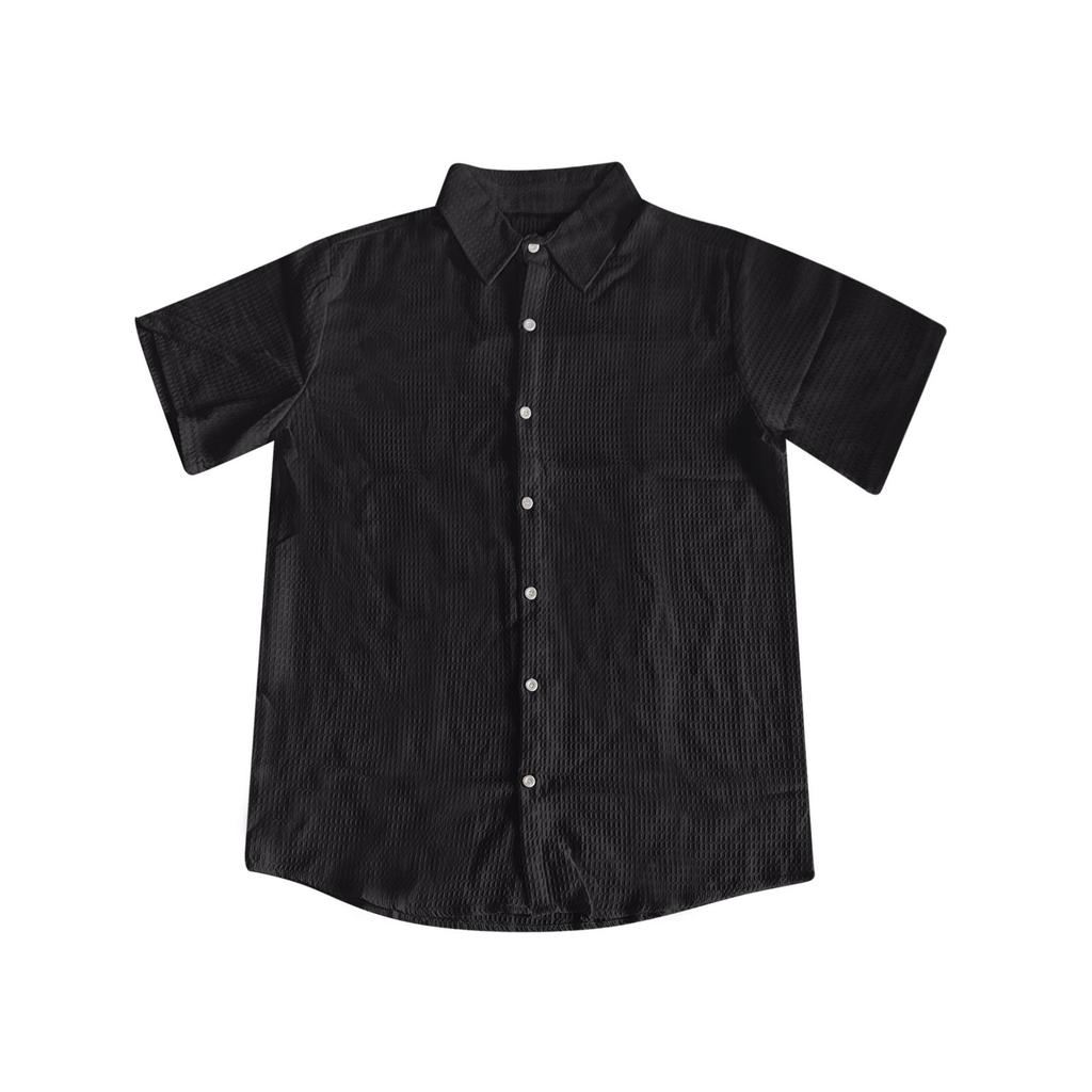 Men's Button-down Beach Shirt Short Sleeve Color Lapel Vintage Casual Comfort Top