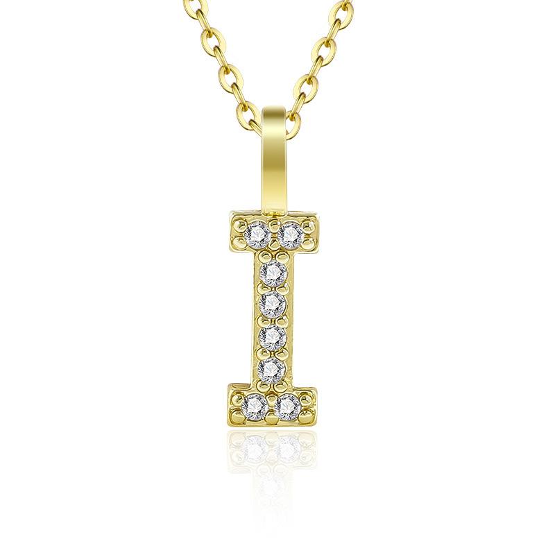 Gold Color Pendant Necklace with Chain for Women - Initial Jewelry Gift