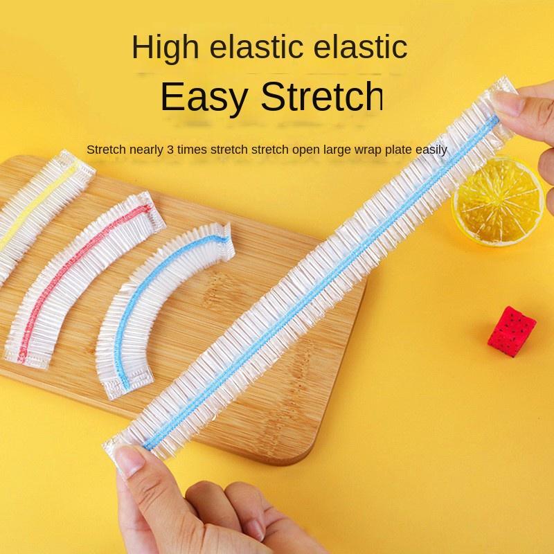 Plastic Disposable Food Cover Colorful Elastic Wrap Food Covers Fresh-keeping Lid Plate Kitchen Nylon Packaging Bags Storage Bag