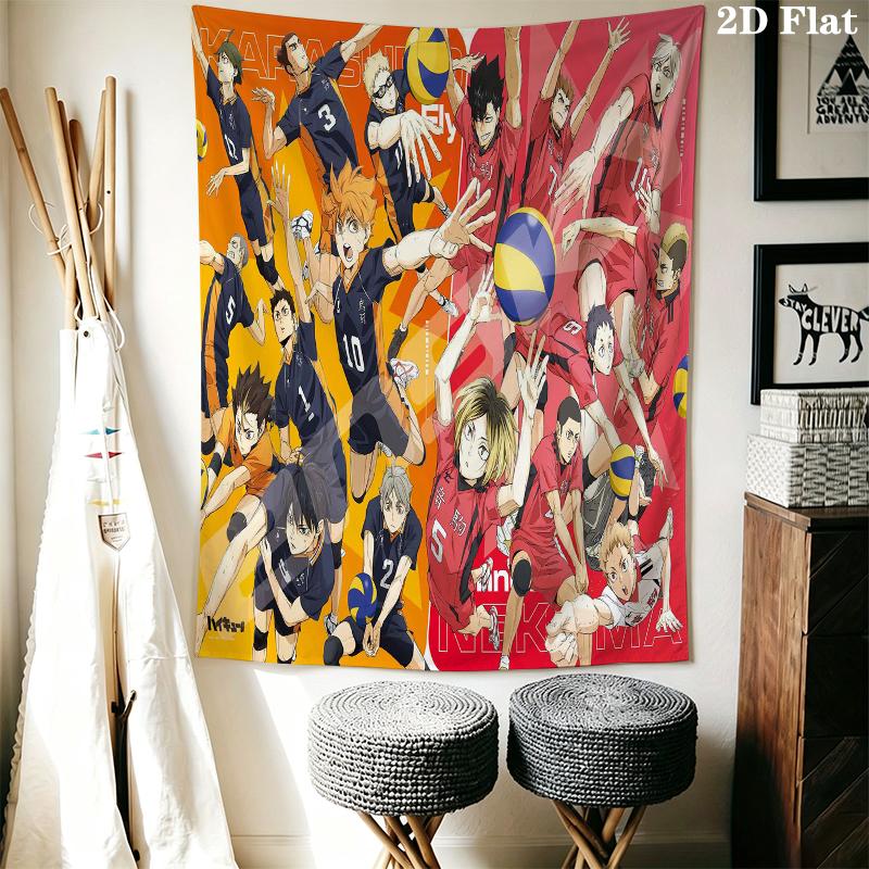 Haikyu!! Wall Tapestry Aesthetic Wall Hanging Printed Fabric Blanket Decorative Tapestries for Bedroom Living Room Home Decor