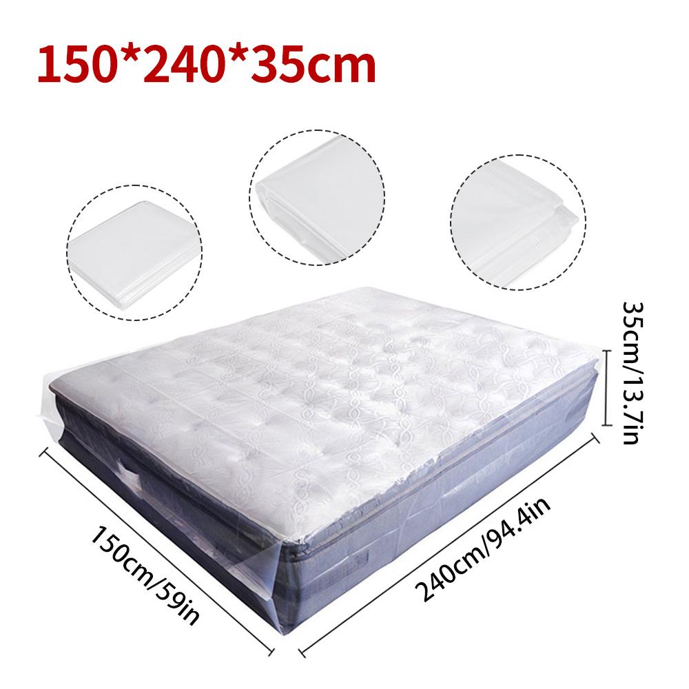 150/200x240x35cm Mattress Protector Packaging Bag Moisture-proof Dust Cover Thickness 0.08mm PE Transparent Moving Home Storage