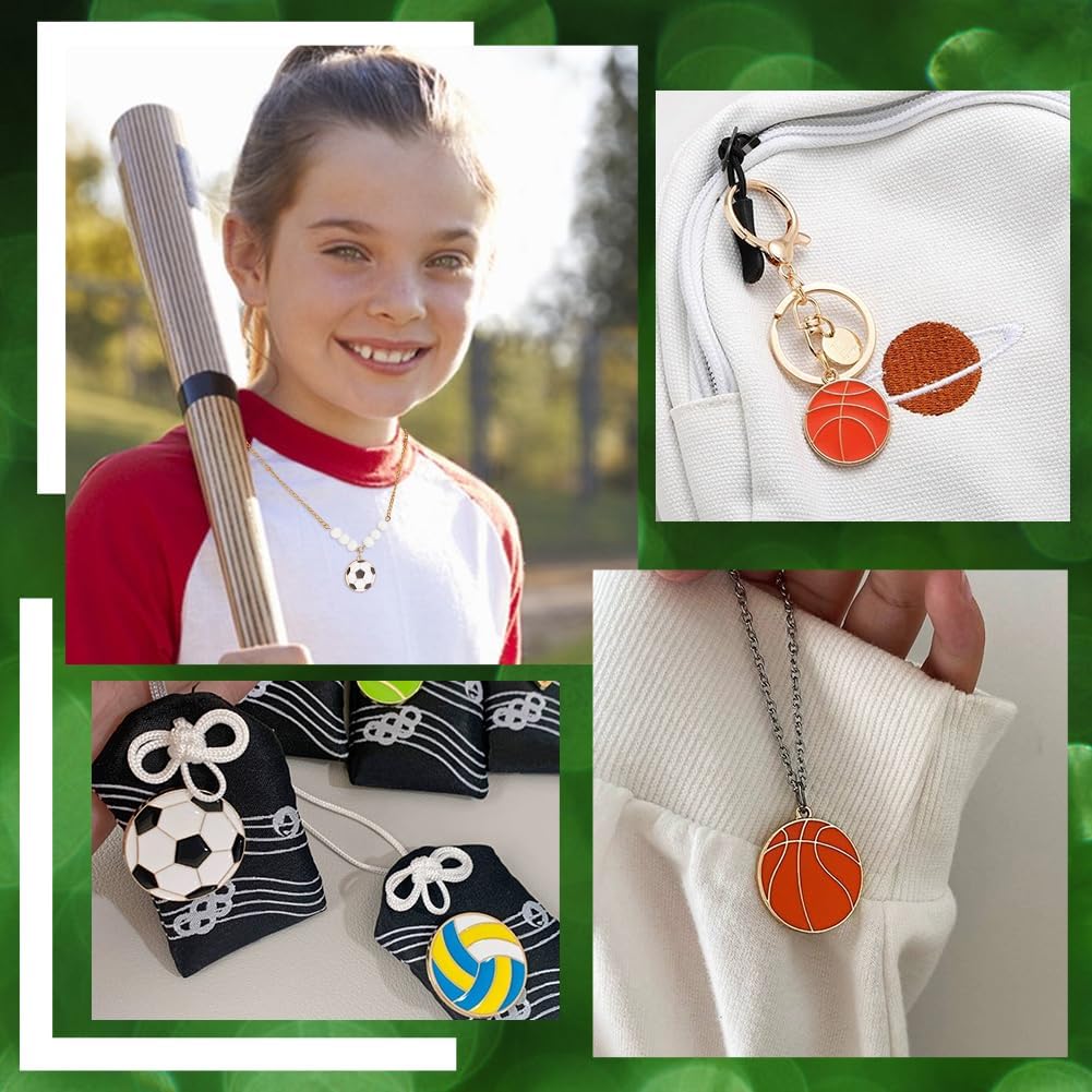 PH PandaHall Ball Charms - 40pcs 5 Styles, Metal Pendants for DIY Earrings Necklace Bracelet Crafts Jewelry Keychain Making