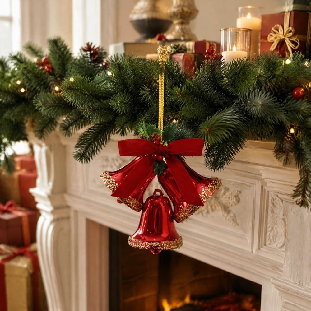 Plastic Christmas Bell Hanging Ornament Christmas Tree Bell Decoration Window Decoration