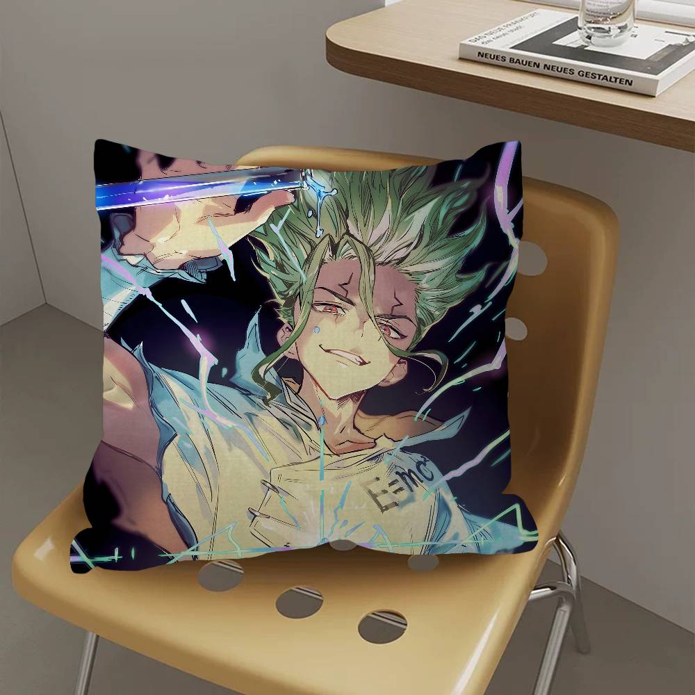Vintage Anime Dr SSTONE Personalized Pillow Dust Cover Bedroom Kids Party Decoration Pillowcase Birthday Children Gift
