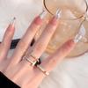 Dripping Glaze Double T Women's Open Index Finger Ring In Niche Design
