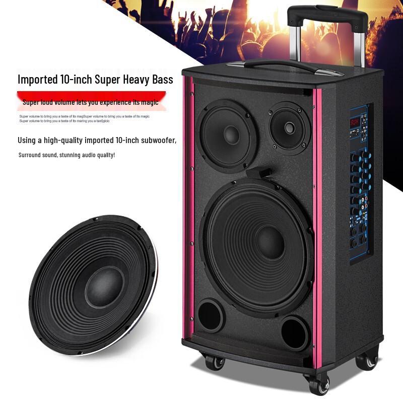 Malone Portable Heavy Bass Karaoke Trolley Speaker CN plug (adapter included) (CN version)