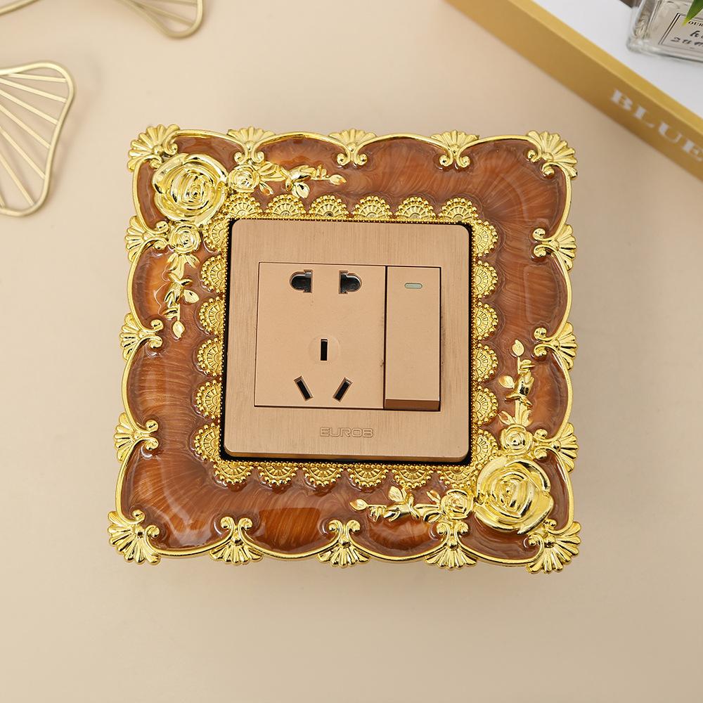 

1pcs Self-Adhesive New resin single light switch surround socket fingerboard cover switch sticker paper home decoration
