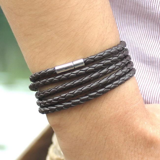 Unisex Handmade Multi-layer Leather Cord Bracelet - Japanese Korean Style Wristband Jewelry
