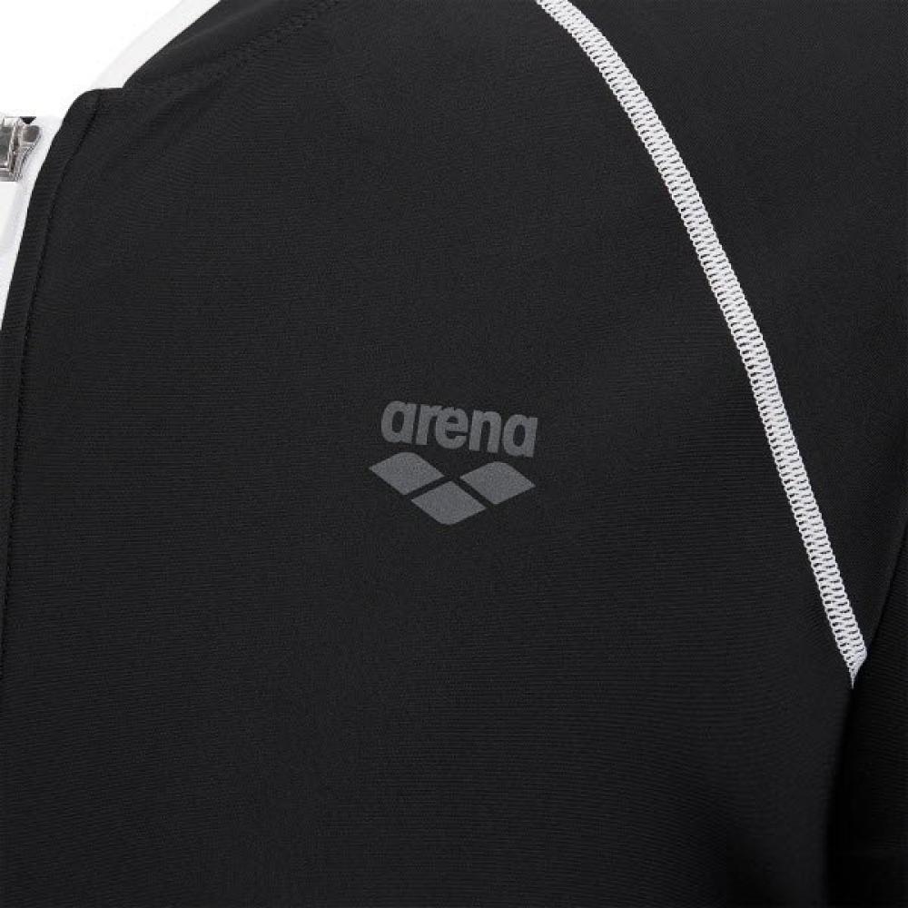 Arena Men S Wavy Regular Fit Zip Up raSh Guard Set A6bm1pc01 Blk