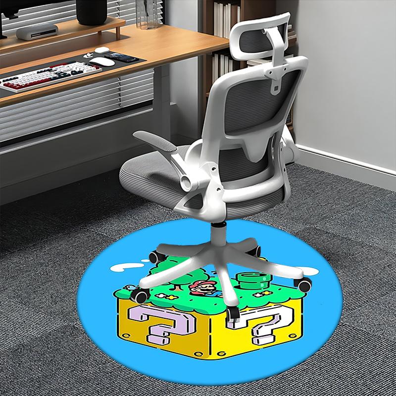 

Mario,Question Block Chair mat Round Rug Office carpet, Non slip, Suitable for Living Rooms, Bedrooms Decor 1205688a 80cm by 80cm